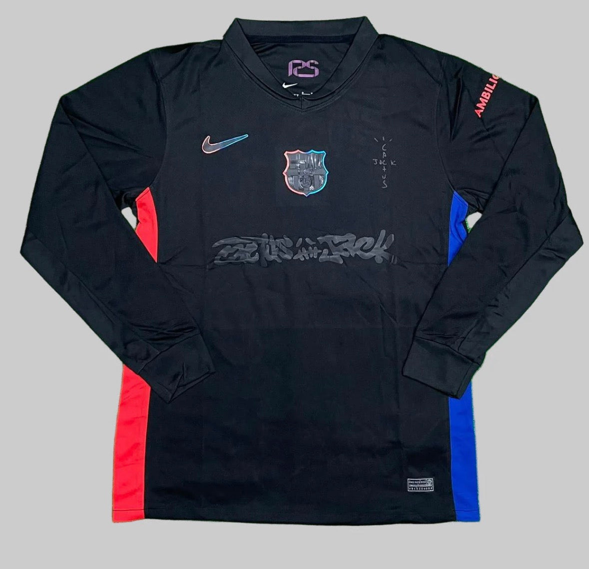Barcelona 2024/25 Cactus Jack Away Jersey – Patch logo | Customisable | full sleeve