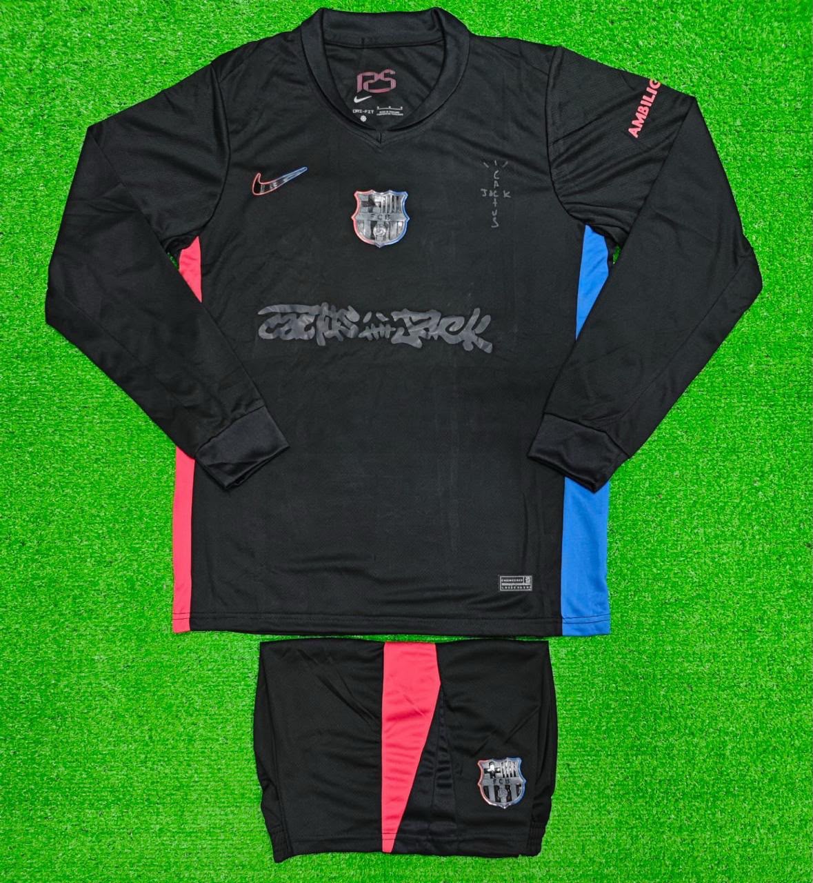 Barcelona 2024/25 Cactus Jack Away Jersey – Patch logo | Customisable | full sleeve