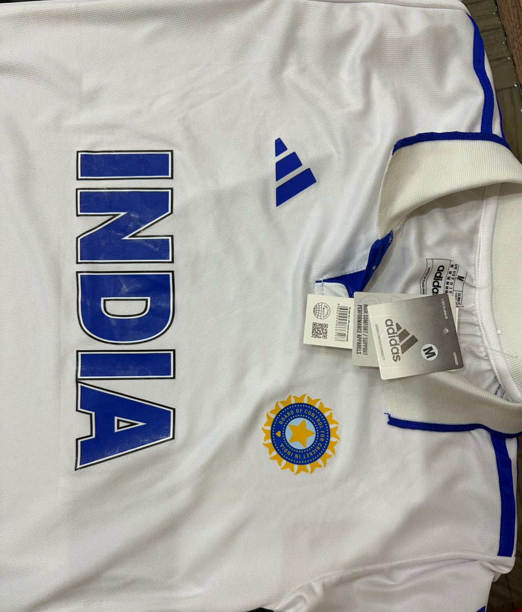 India Test Cricket Jersey 24/25 | White Cricket Match Jersey