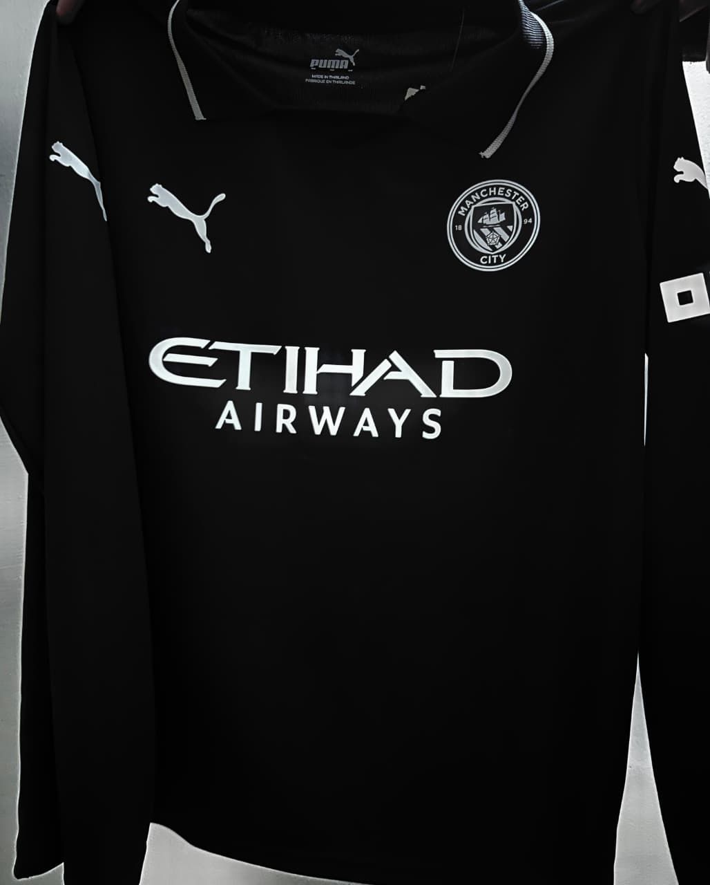 Manchester City Black Away Jersey 2025/26 | Embroidered Logo | Full Sleeve