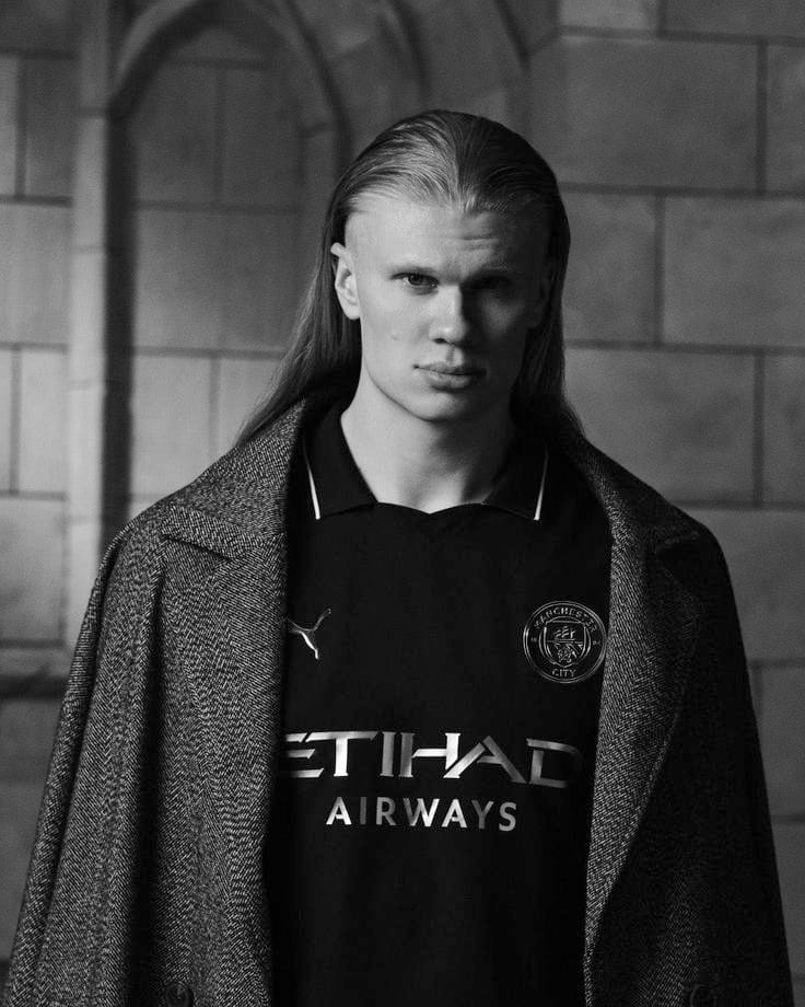 Manchester City 2025/26 Black Away Jersey – Haaland #9 Edition