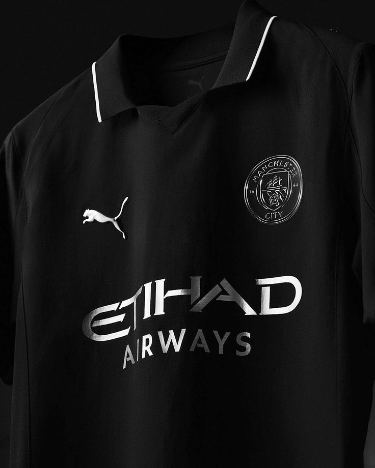 Manchester City Black Away Jersey 2025/26 | Embroidered Logo | Full Sleeve