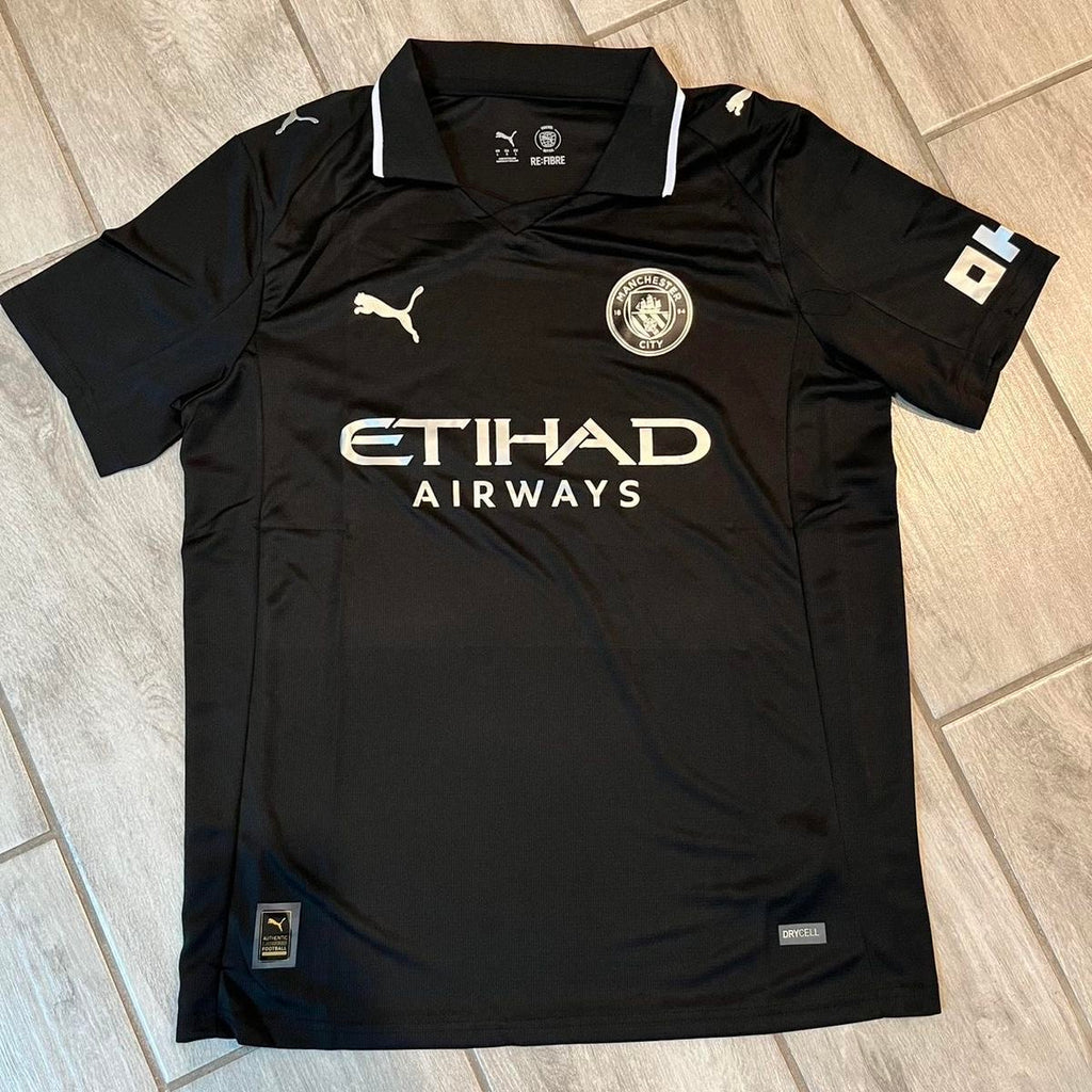 Manchester City Black Away Jersey 2025/26 | Embroidered Logo | Premium Quality | Customisable