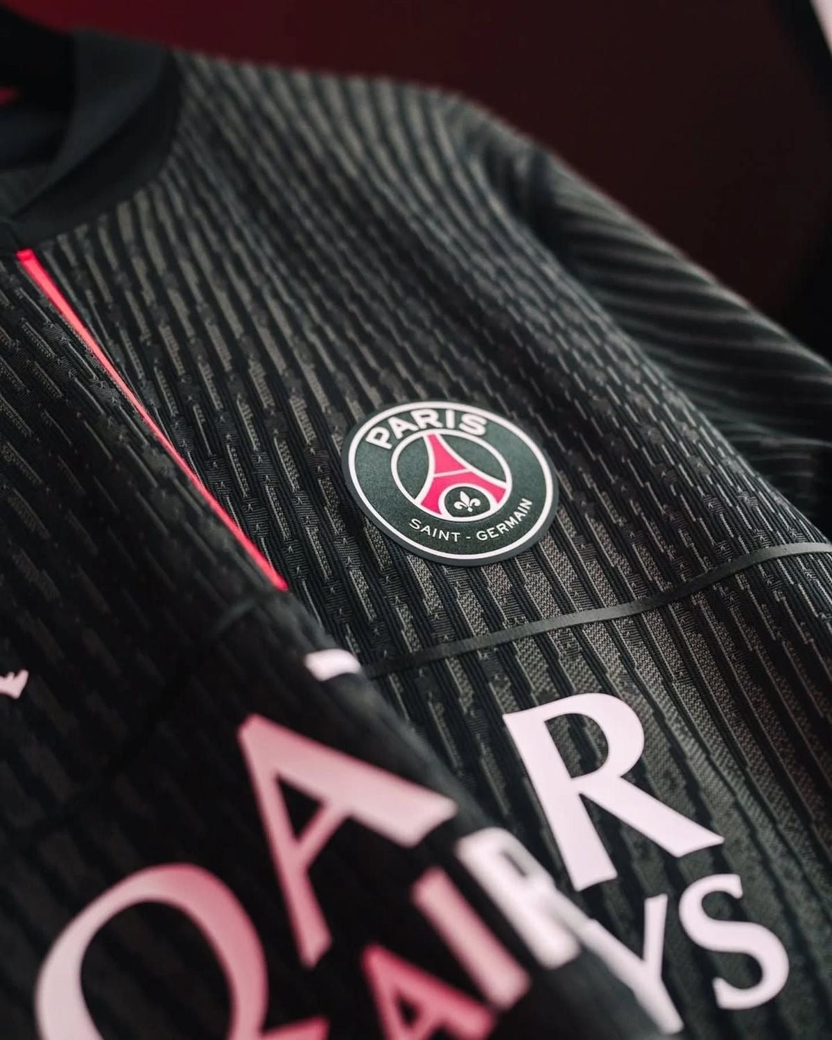 Paris Saint-Germain (PSG) Black Edition Football Jersey 2025/26 | Premium Embroidery Logos | Customisable