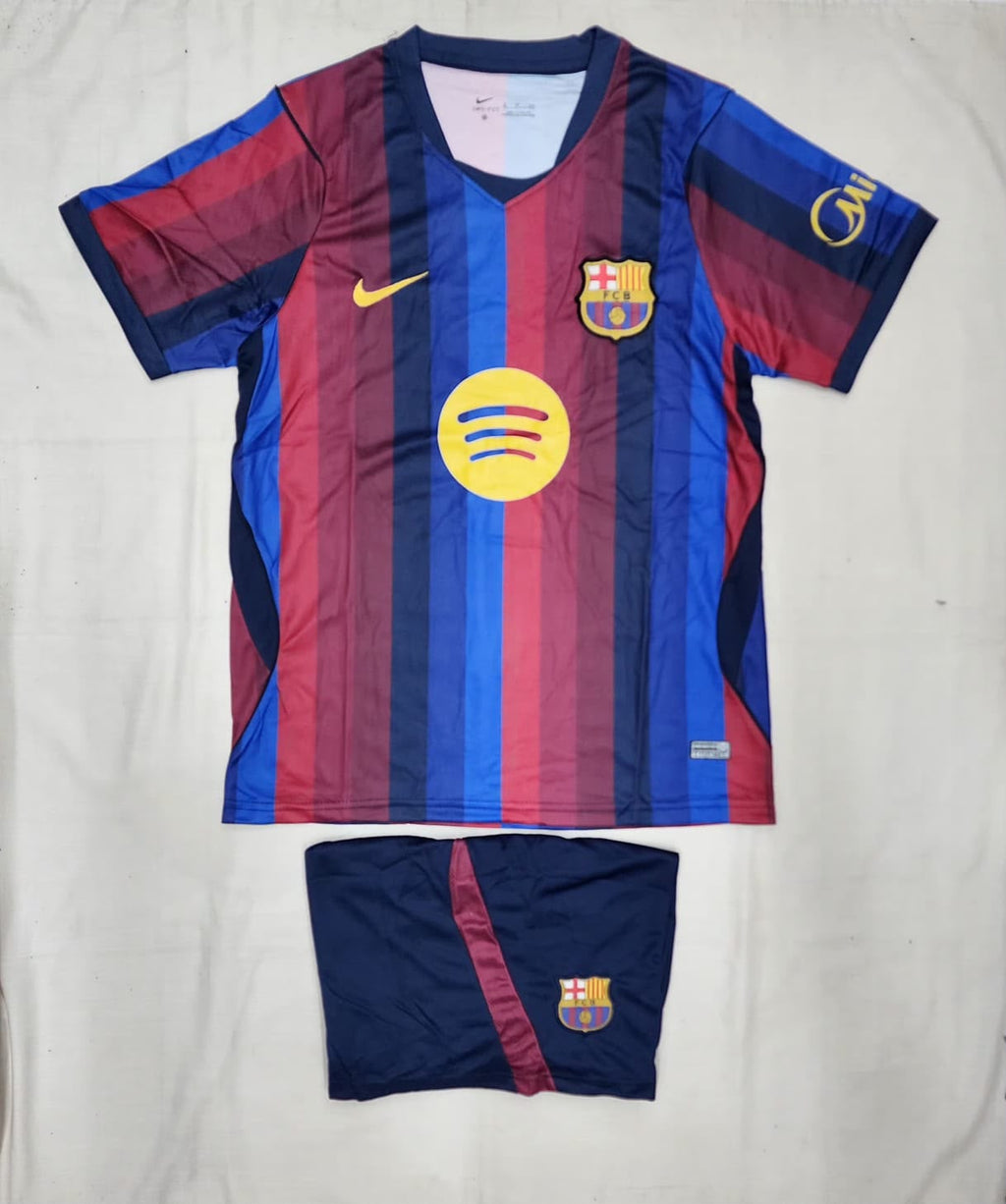 FC Barcelona Home Kit Jersey With Shorts 2026/27 (Spotify Edition) | Embroidered Logo | Premium Quality