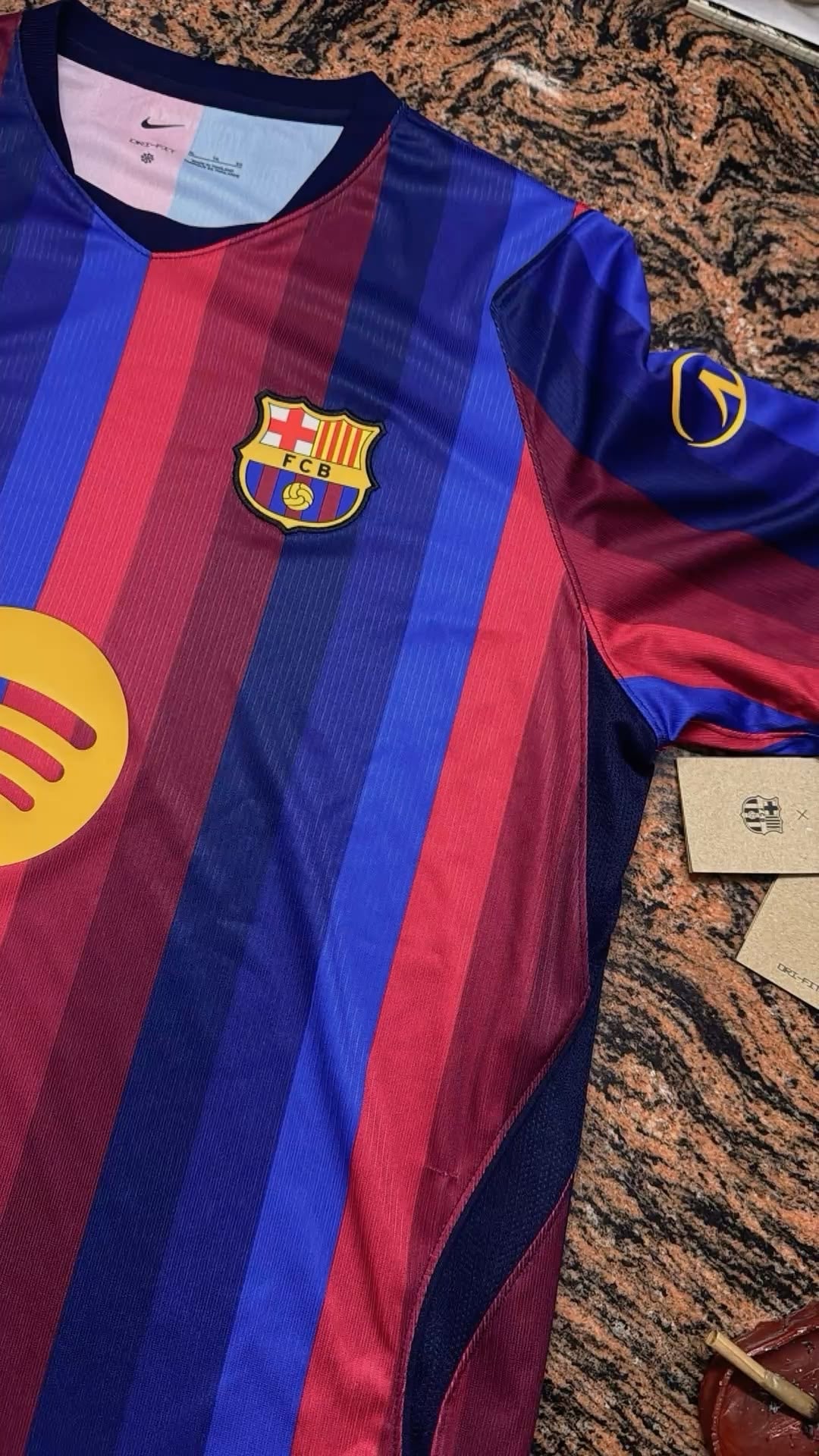 Barcelona Home Jersey 2026/27 (Spotify Edition) – Embroidered Logo | Premium Quality | Customisable