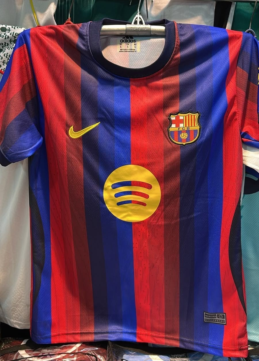 Barcelona Home Jersey 2026/27 (Spotify Edition) – Embroidered Logo | Premium Quality | Customisable
