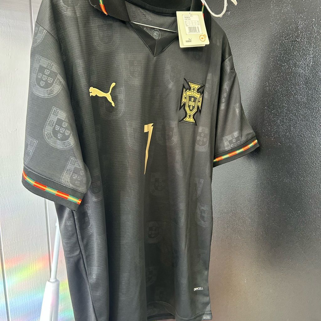Portugal Away Jersey 2025/26 – Black Edition | Embroidered Logo | Ronaldo #7 edition