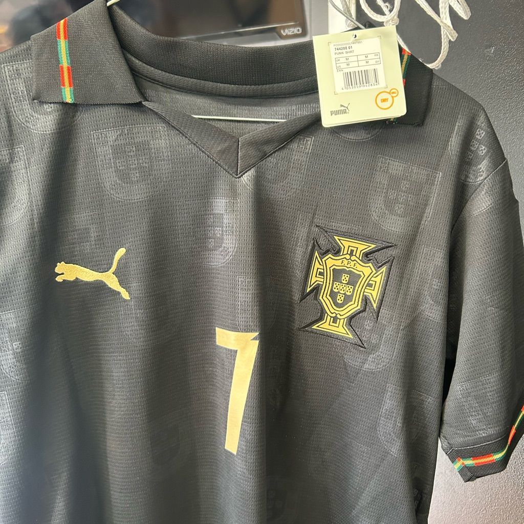 Portugal Away Jersey 2025/26 – Black Edition | Embroidered Logo | Ronaldo #7 edition