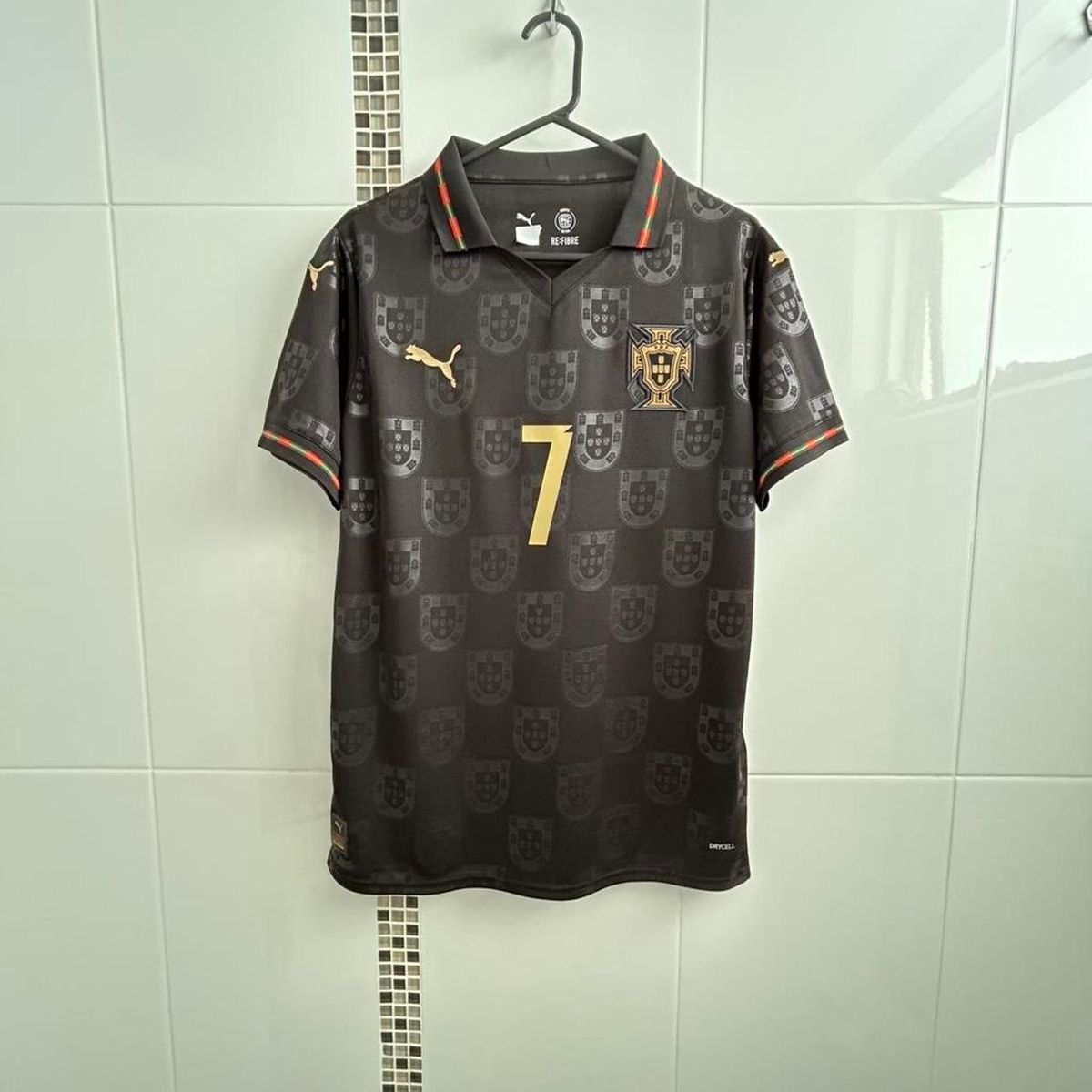Portugal Away Jersey 2025/26 – Black Edition | Embroidered Logo | Ronaldo #7 edition