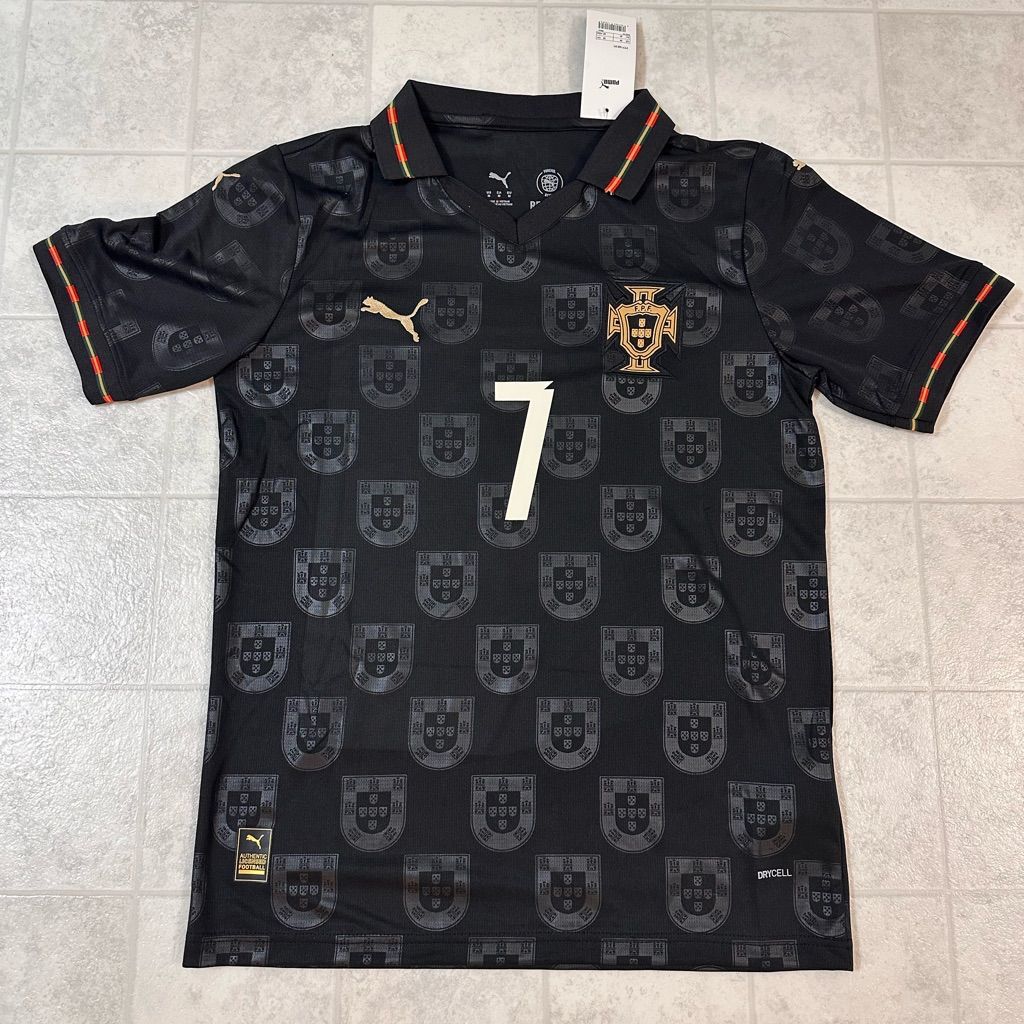 Portugal Away Jersey 2025/26 – Black Edition | Embroidered Logo | Ronaldo #7 edition