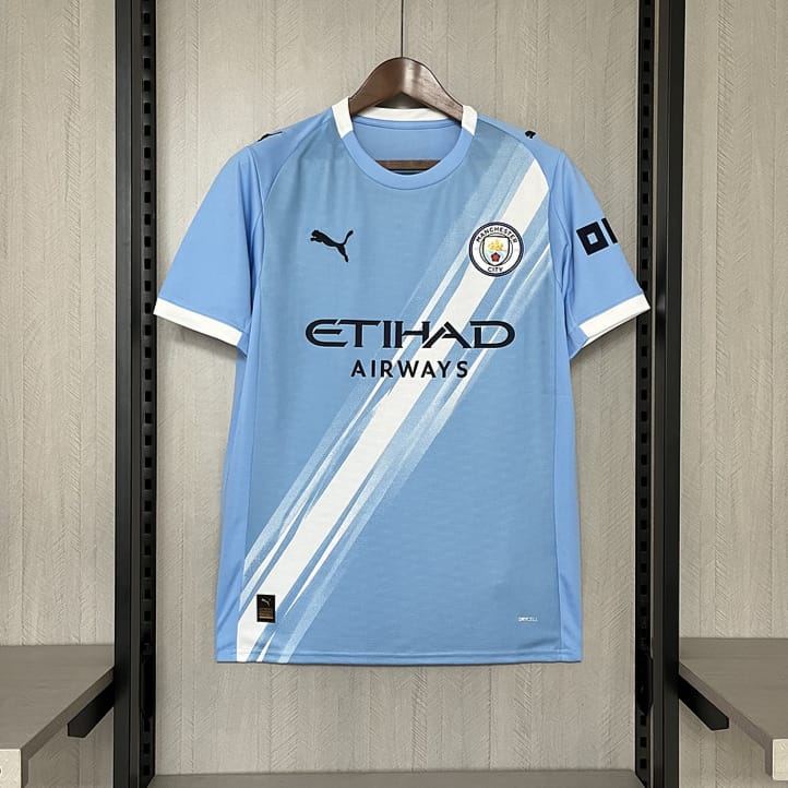 Manchester City 2025/26 Home Football Jersey | Embroidered Logo | Premium Quality | Customisable