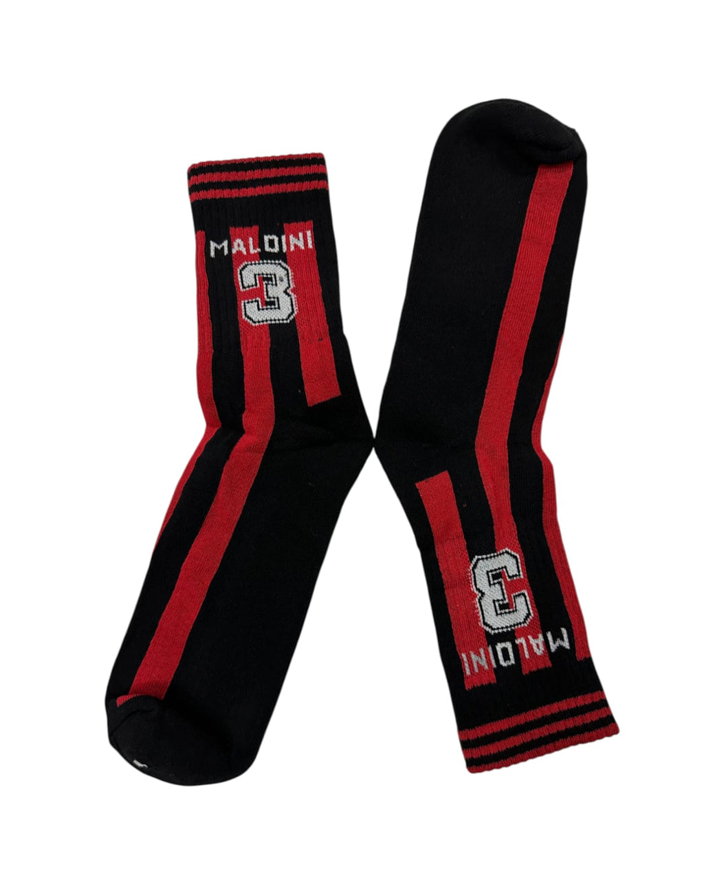 Paolo Maldini #3 AC Milan Classic Red & Black Football Socks – Premium Match Style