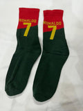 Cristiano Ronaldo 7 Portugal Home Football Socks – Red & Green Match Edition