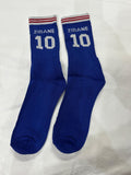 Zinedine Zidane #10 France Blue Football Socks – Premium Match Style | Breathable & Stretch Fit