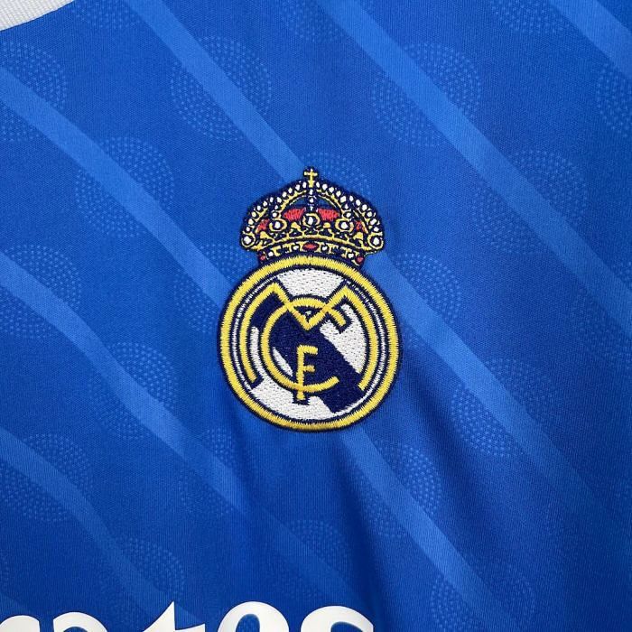 Real Madrid 2024/25 Away Blue Jersey – Fan Version | Embroidered Crest | Premium Quality