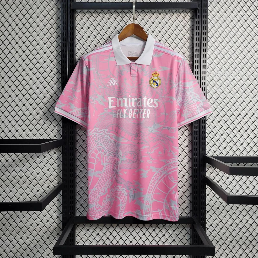 Real Madrid Pink Dragon Edition Jersey – Premium Football Shirt | Embroidered Logo | Customisable