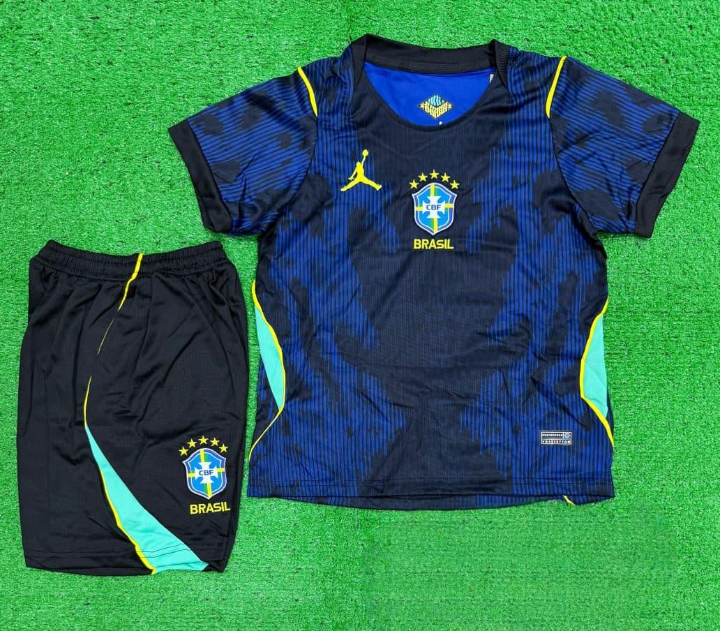 Brazil 2025/26 Away Kit for Kids (Jersey + Shorts)