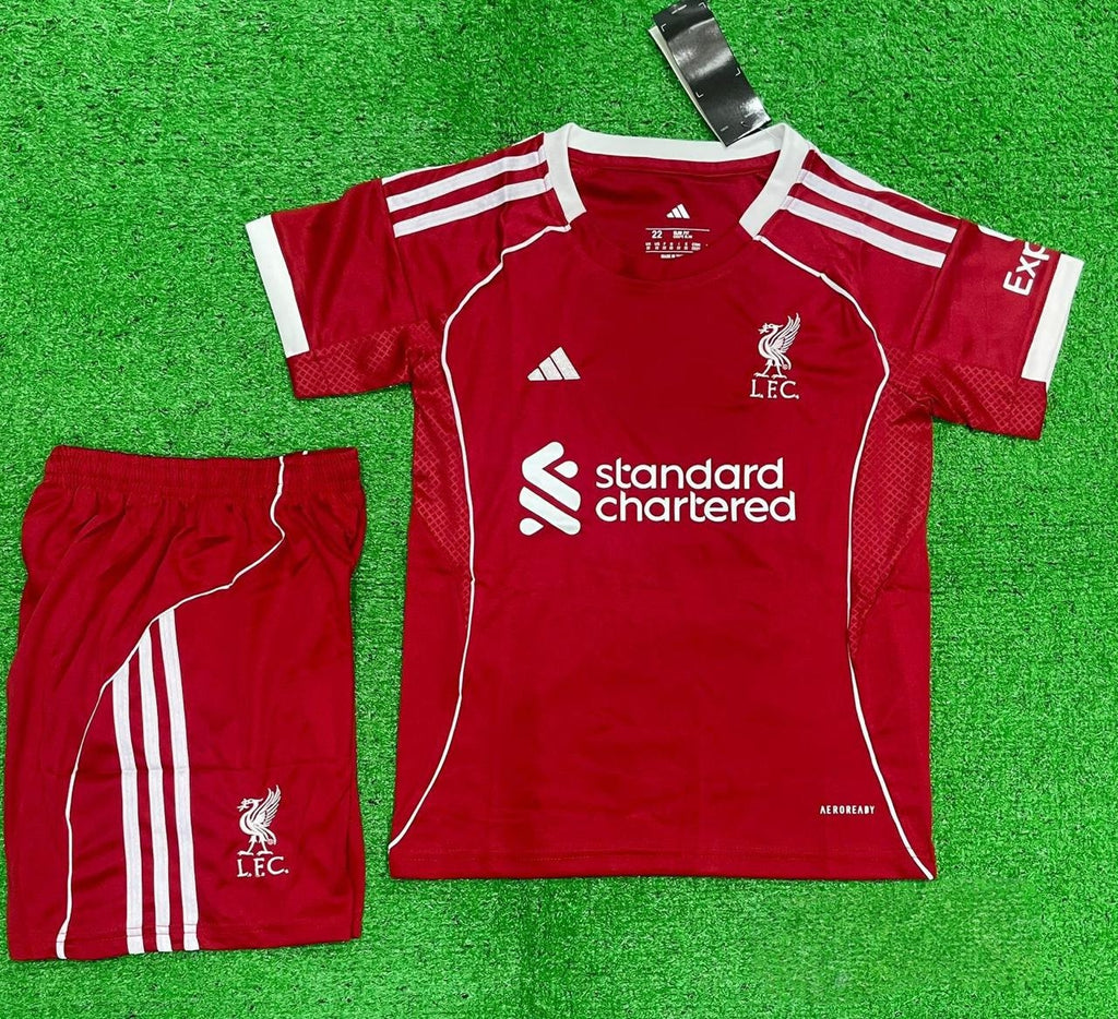 Liverpool 2025/26 Home Kit for Kids (Jersey + Shorts)