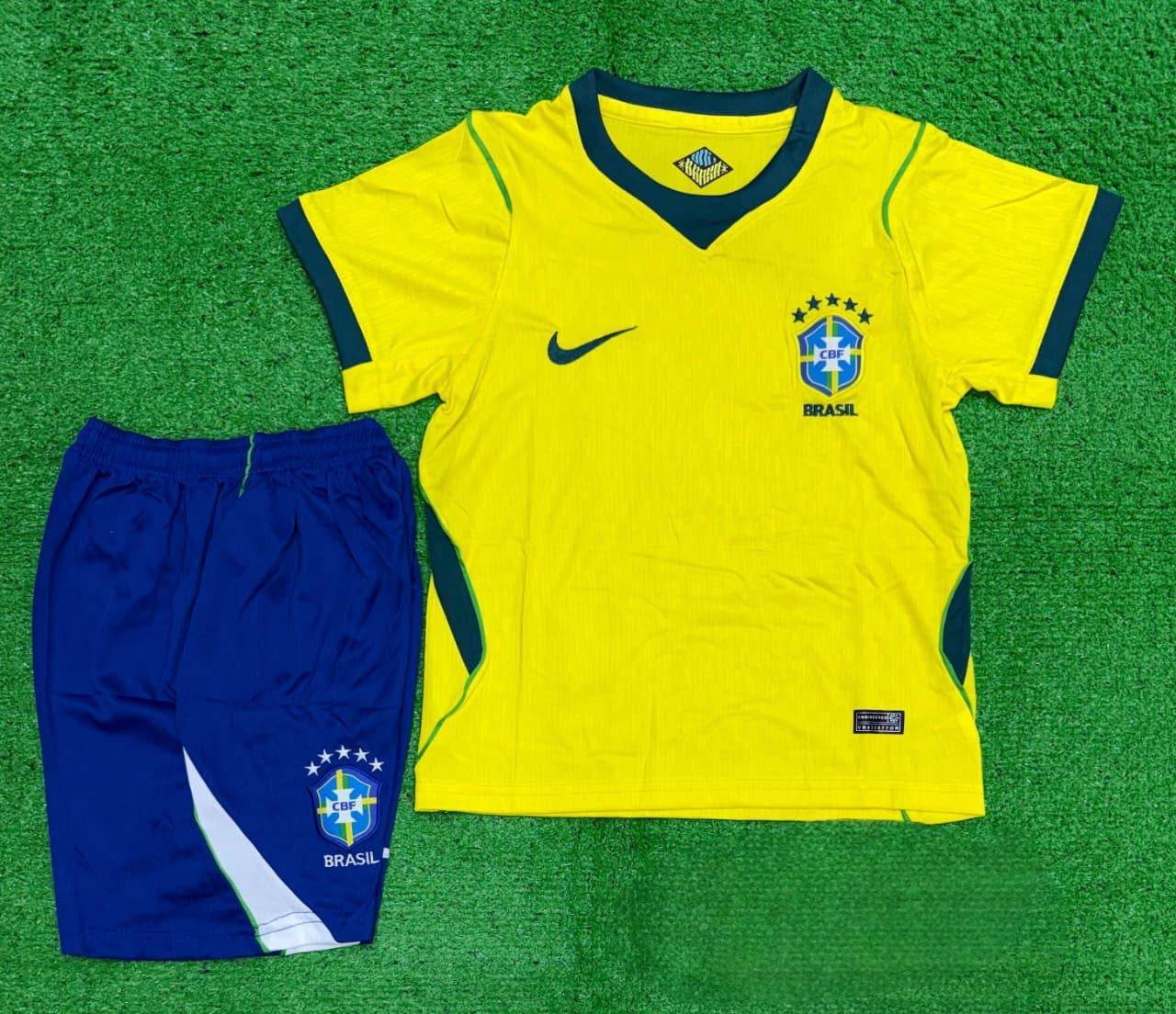 Brazil 2025/26 Home Kit for Kids (Jersey + Shorts)