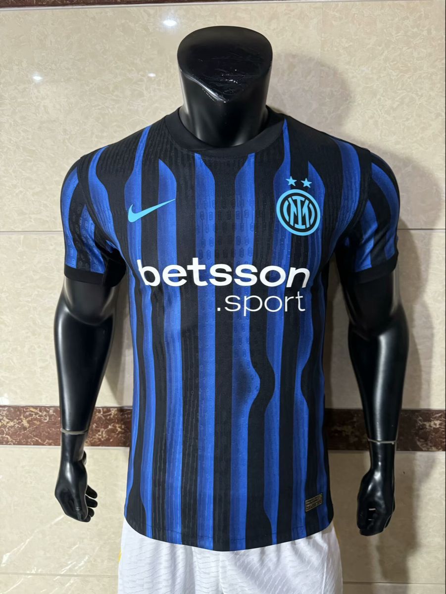 Inter Milan 2025/26 Home Football Jersey | Embroidery Logos | Customisable
