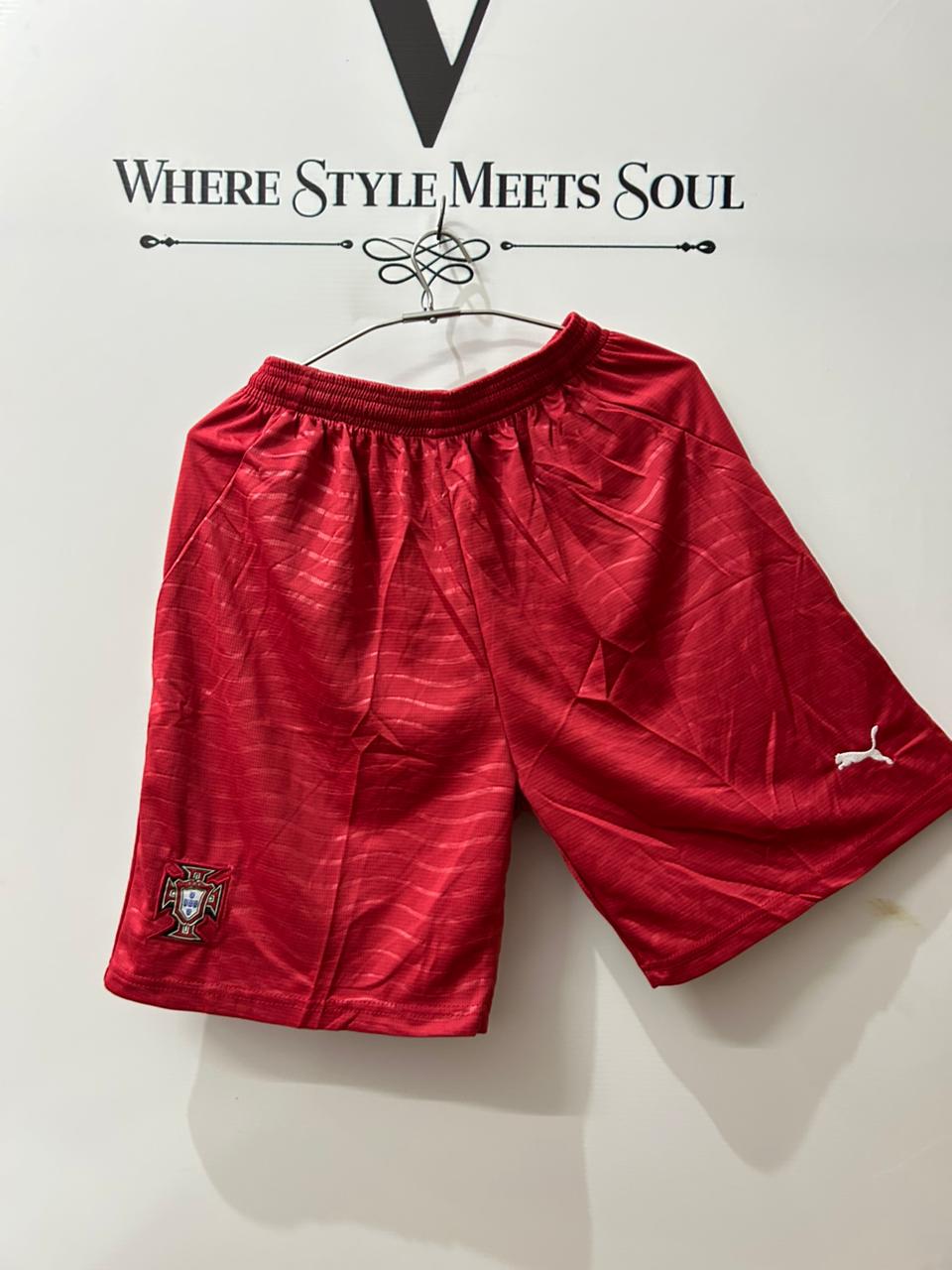 Portugal Home Shorts 2025/26 – Embroidered Crest Football Shorts