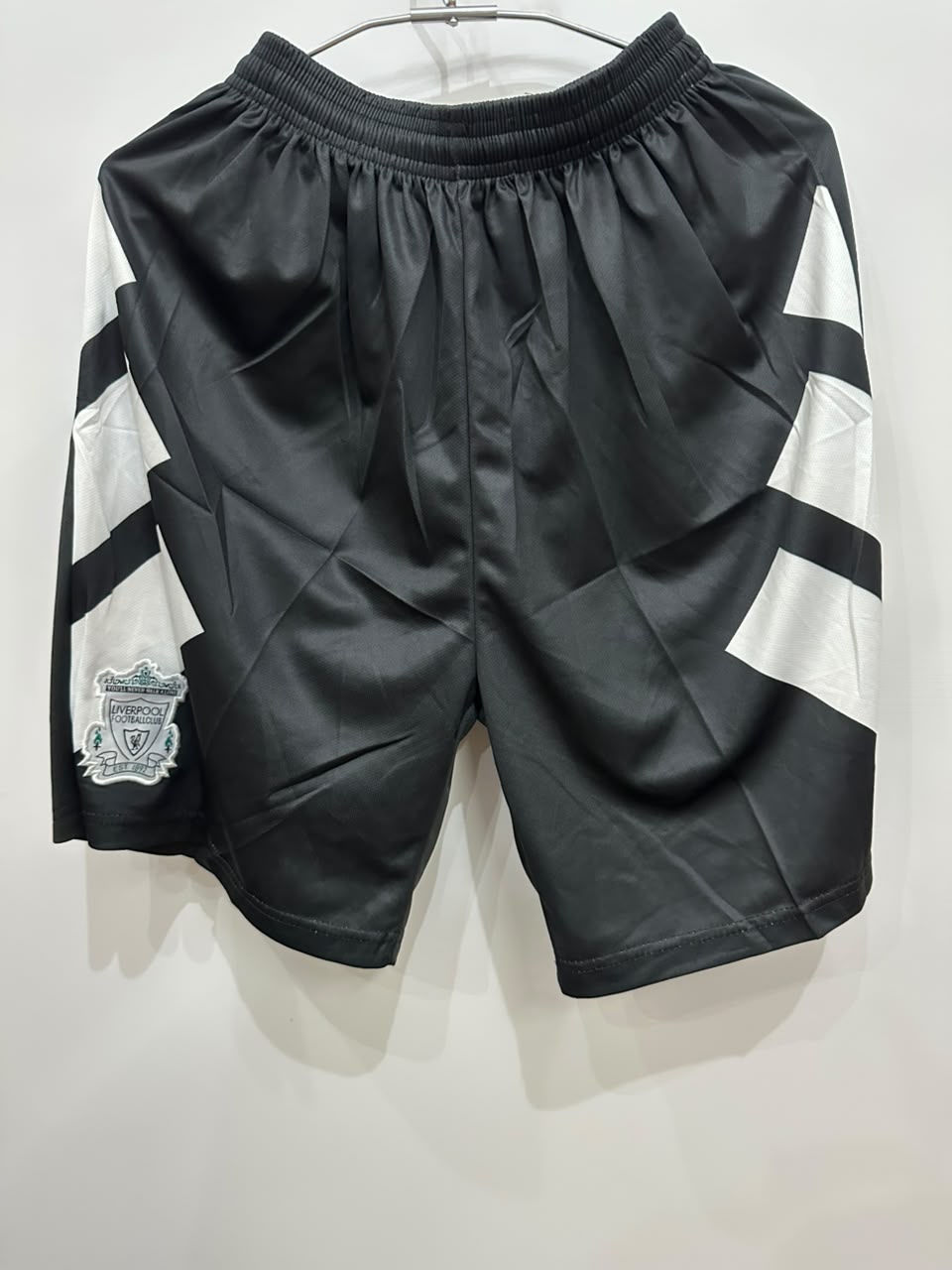 Liverpool Carlsberg Black Retro Shorts – Embroidered Logo | Vintage LFC Football Shorts