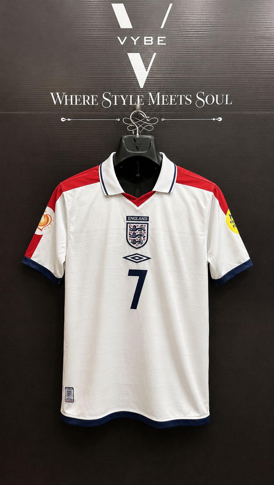 England 2002 Home Retro Football Jersey – Beckham #7 | Classic White Vintage Football Jersey