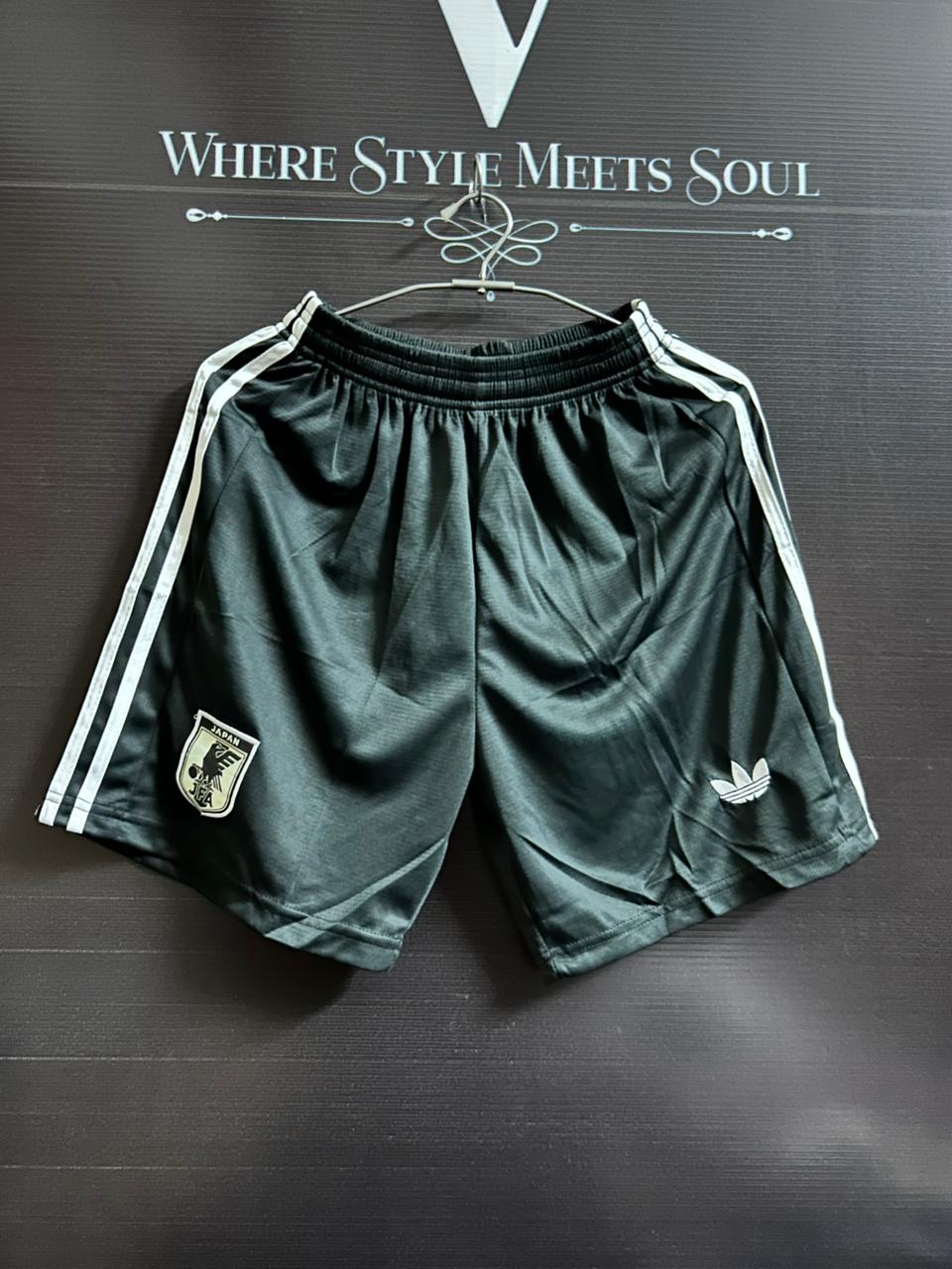 Japan Away Black Shorts – Embroidered Crest | Premium Football Shorts