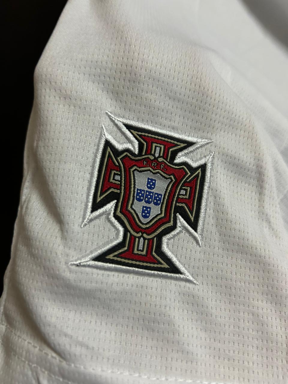 Portugal Away White Shorts – Embroidered Crest | Premium Football Shorts