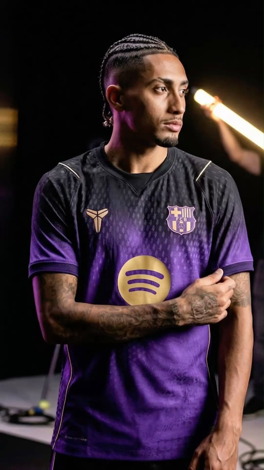 FC Barcelona 2026/27 Away Football Jersey – Black & Purple | Half Sleeves