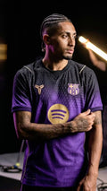 FC Barcelona 2026/27 Away Football Jersey – Black & Purple | Half Sleeves