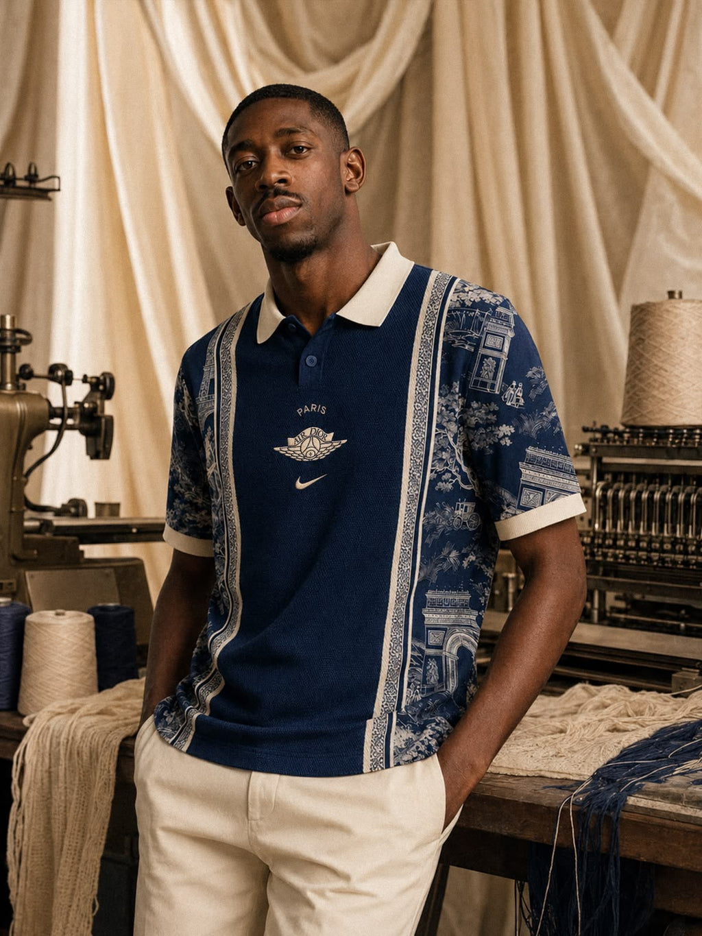 PSG X Dior-Inspired Polo Jersey | Half Sleeves