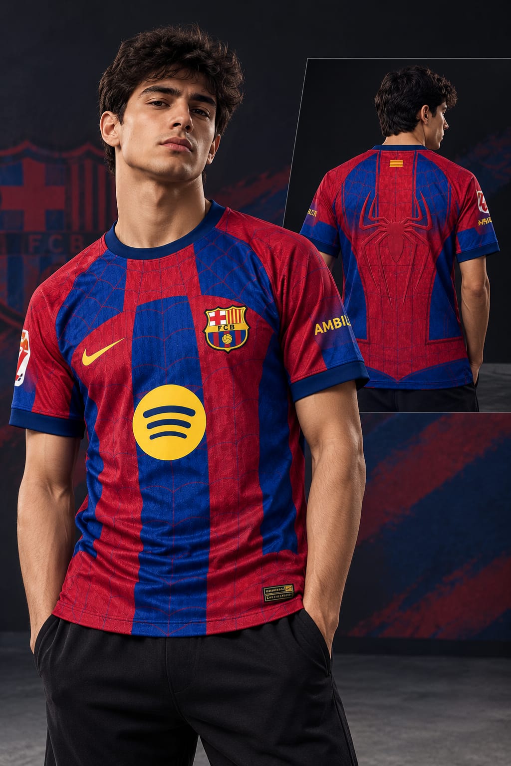 FC Barcelona Spider-Man Inspired Home Football Jersey 2026/27