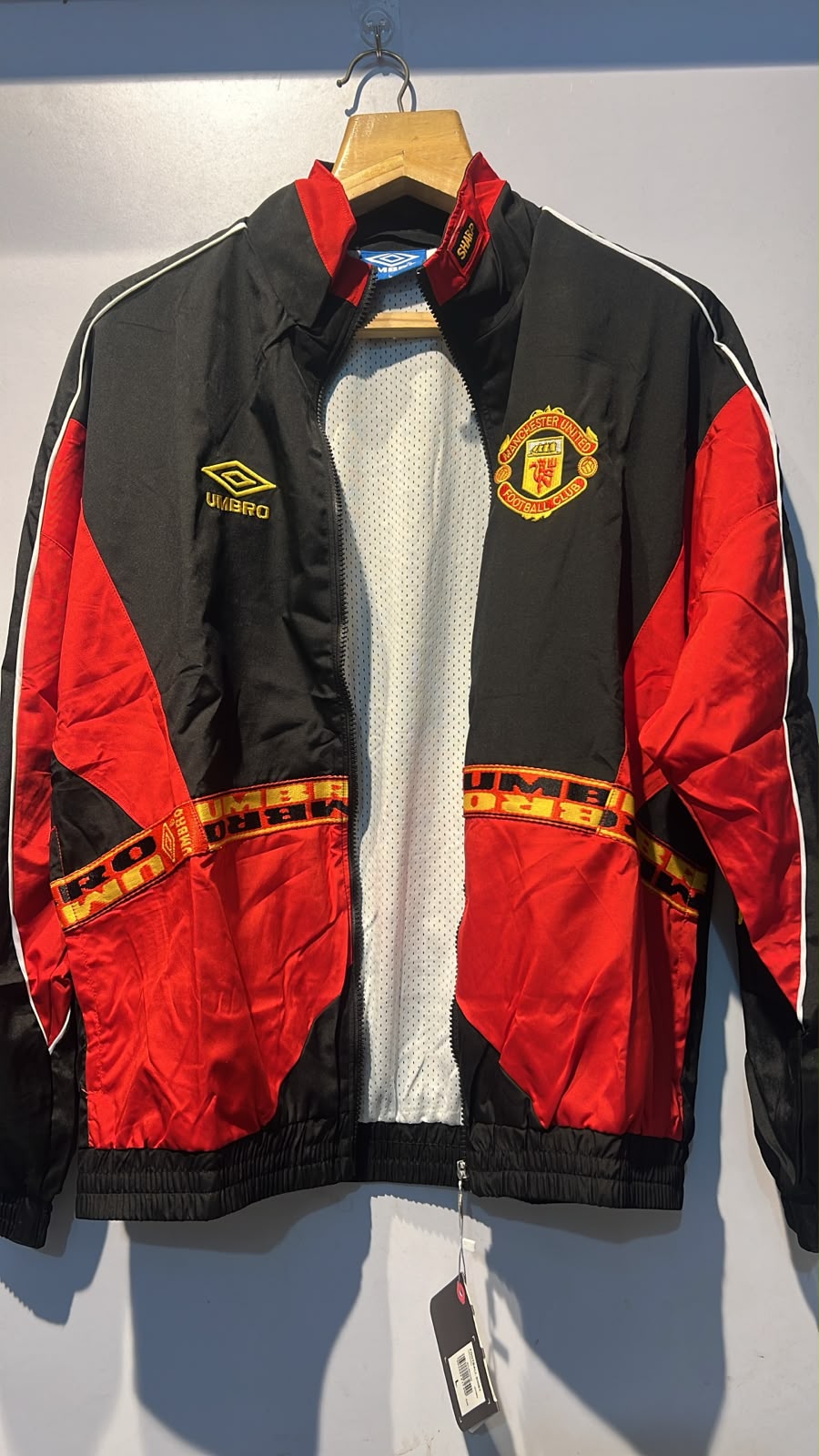 Manchester United Black & Red Vintage Sports Track Zipper