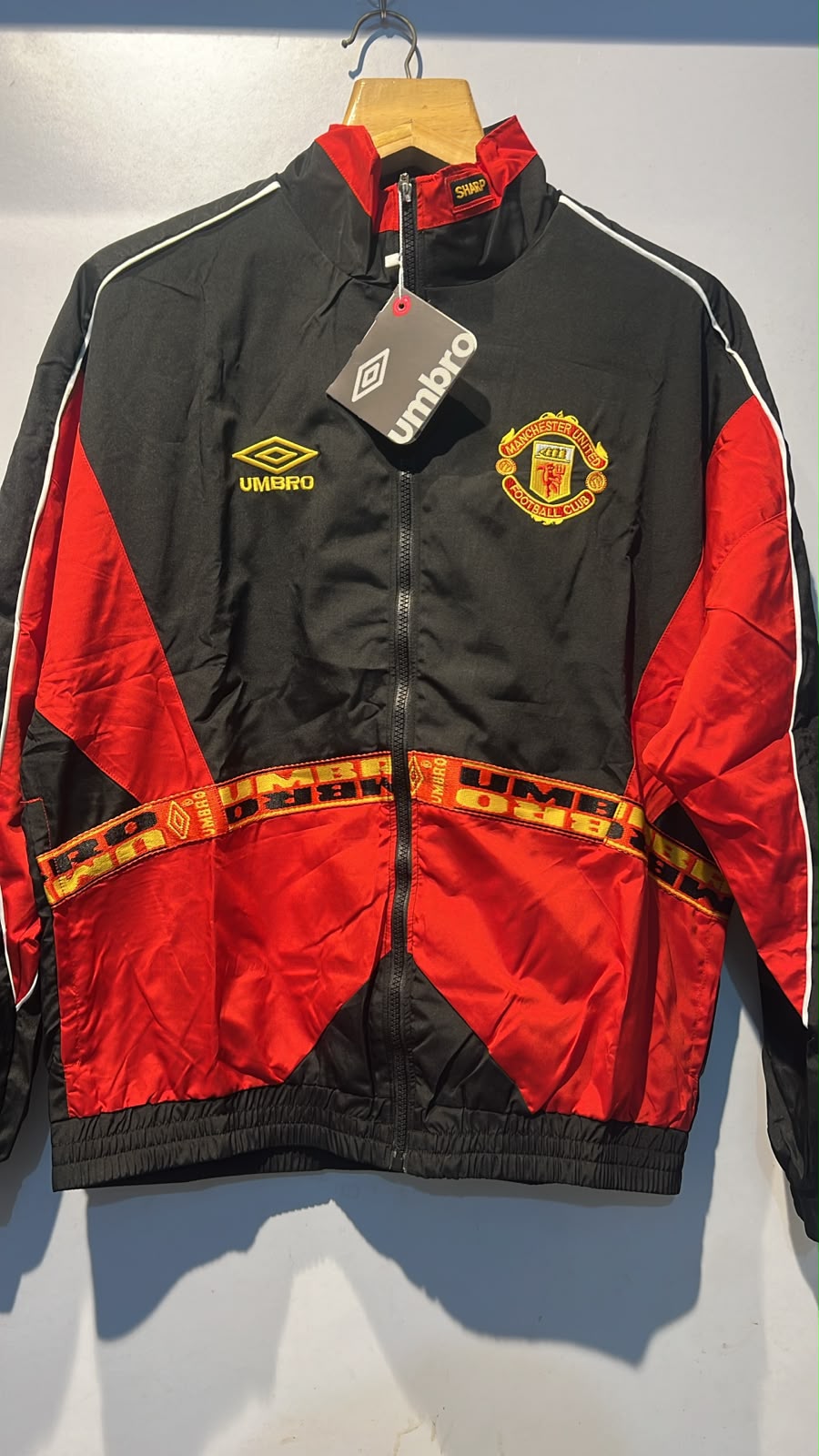 Manchester United Black & Red Vintage Sports Track Zipper