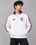 Spain National Team White Track Jacket – Maroon Stripe Premium Sportswear