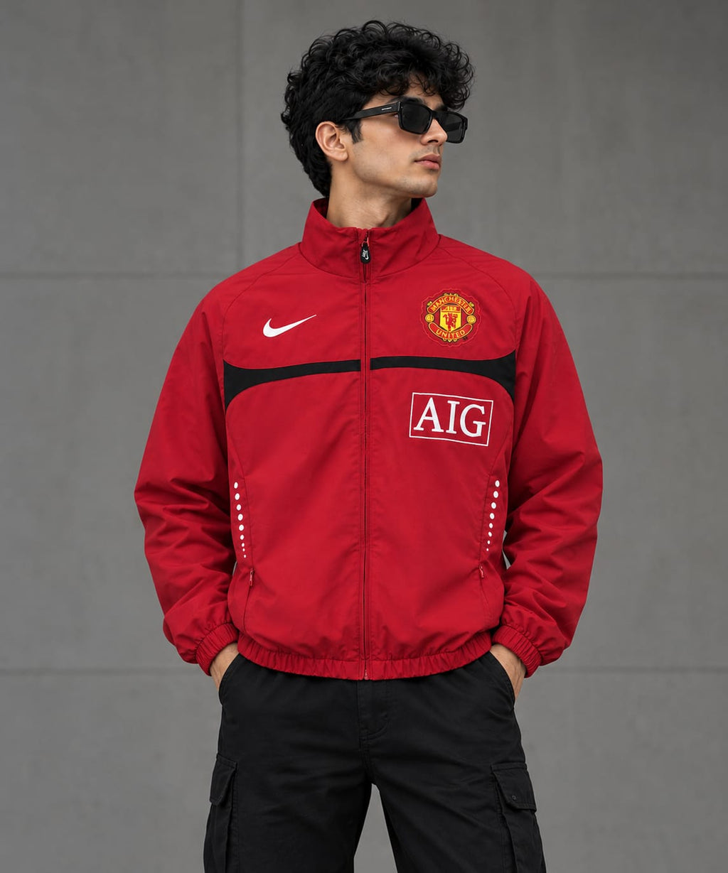 Manchester United Red Retro Track Jacket – AIG Edition