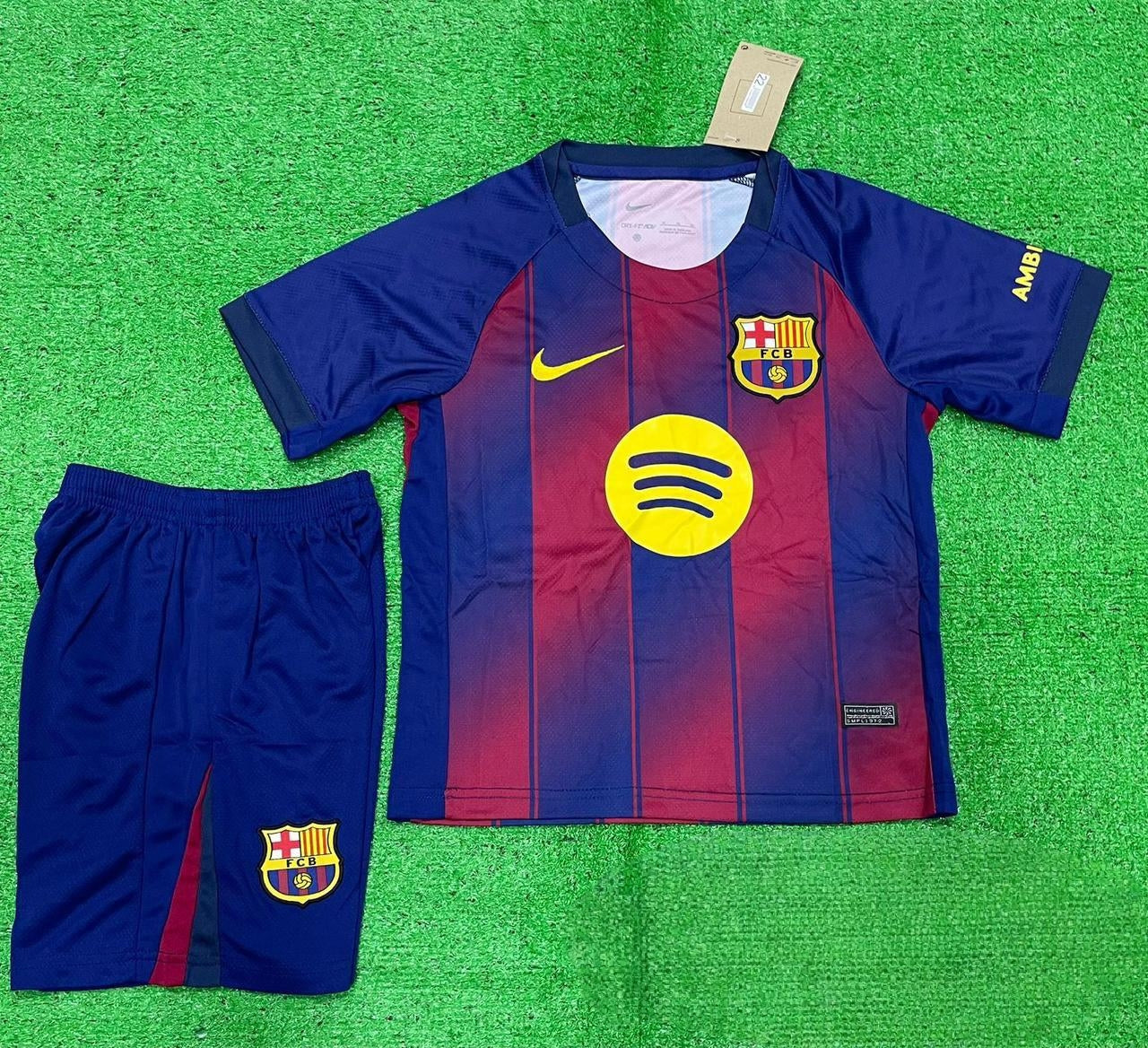 FC Barcelona 2025/26 Home Kit for Kids (Jersey + Shorts)