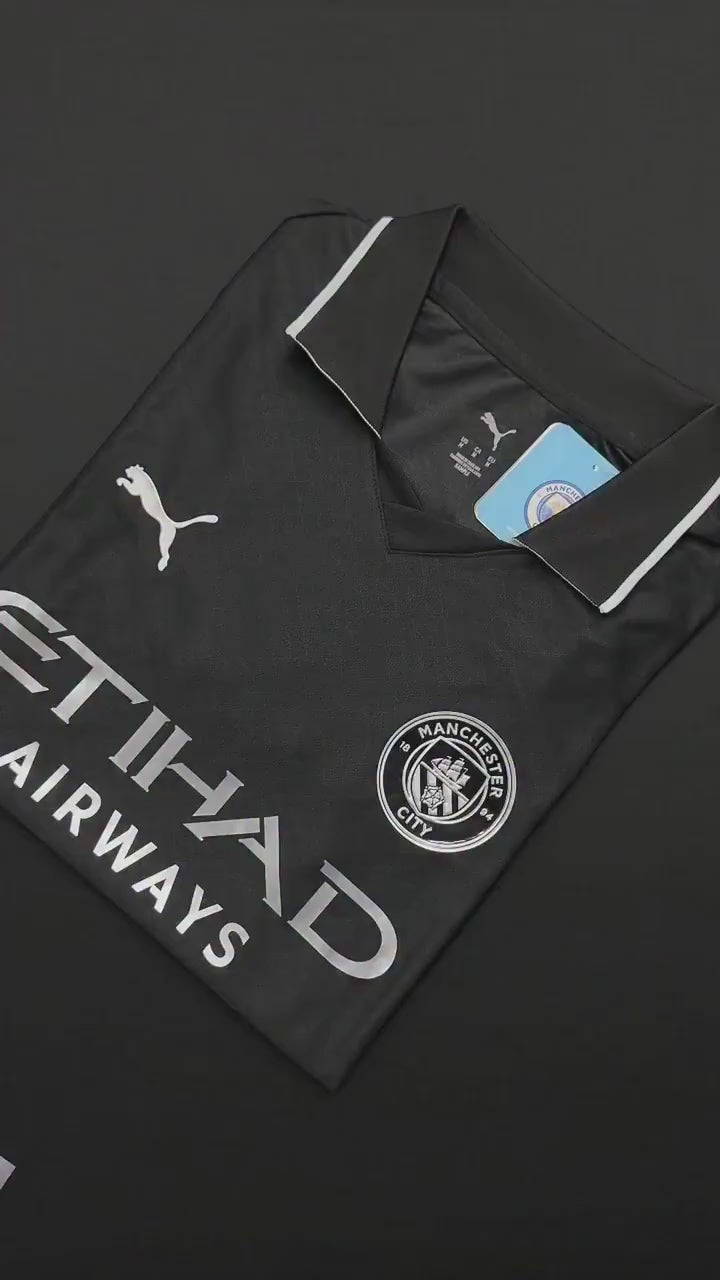 Manchester City 2025/26 Black Away Jersey – Haaland #9 Edition