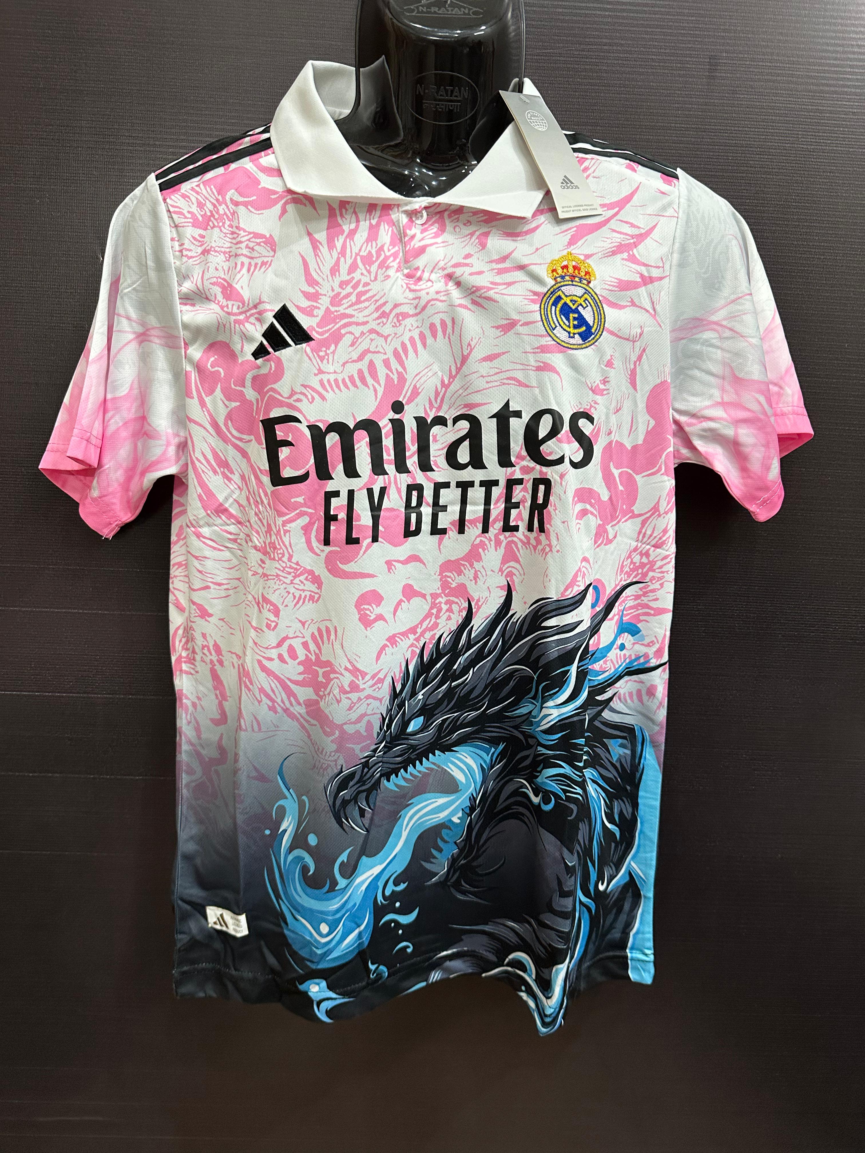 Real Madrid Pink Dragon Edition Jersey – Premium Football Shirt | Embroidered Logo | Customisable